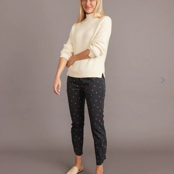 Marine layer Allison Pant in Black/Queen of Hearts Print - Picture 1 of 9
